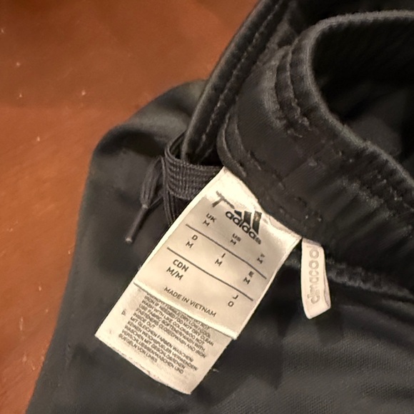 Adidas Medium Black Sweatpants with White Stripes - Picture 2 of 3